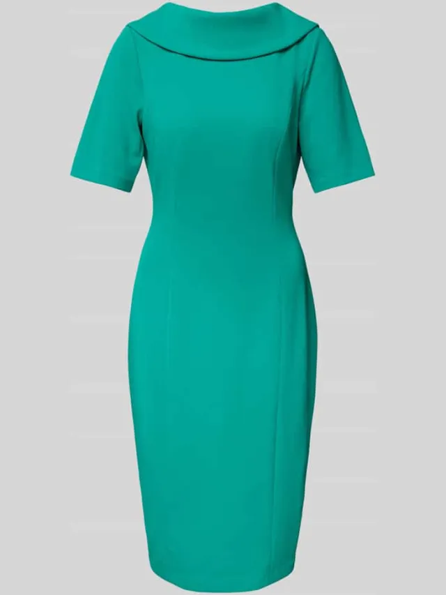 Adrianna Papell Knielange cocktailjurk in effen design groen, foto 2