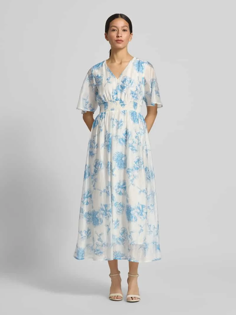 MSCH Copenhagen midi-jurk van lyocellmix model 'Evangelia' Offwhite