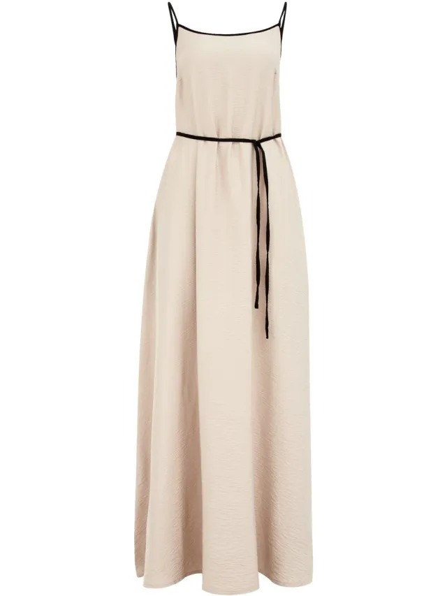 WE Fashion Dames maxi jurk met structuur beige