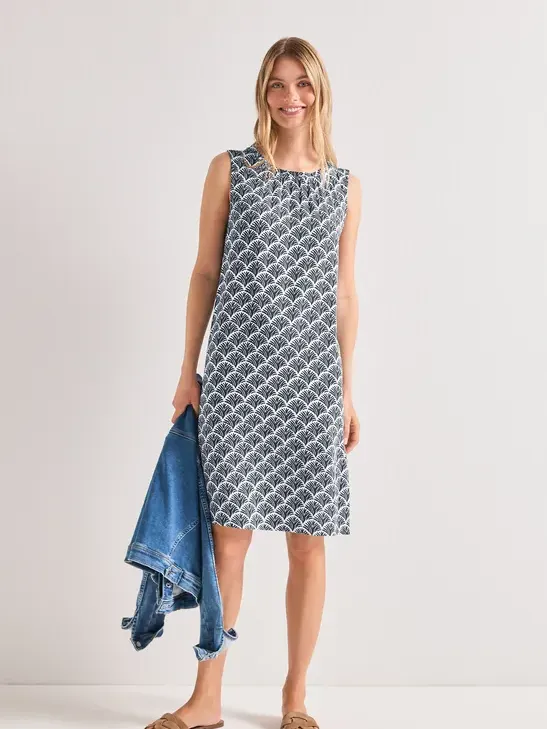 Street One Knielange jurk met plooien Blauw
