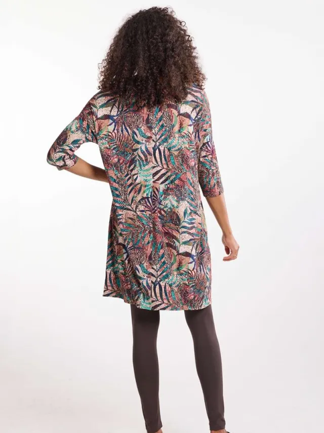Didi Dames Loose dress Easy Jewel print Beige / bruin