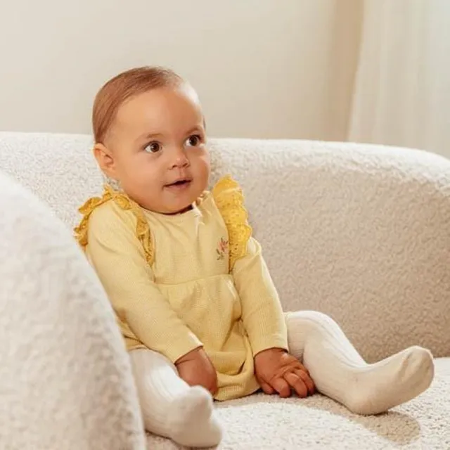 Little Dutch Jurk - Jurk lange mouw Meisjes - Warm Yellow Check, Geel - Little Farm