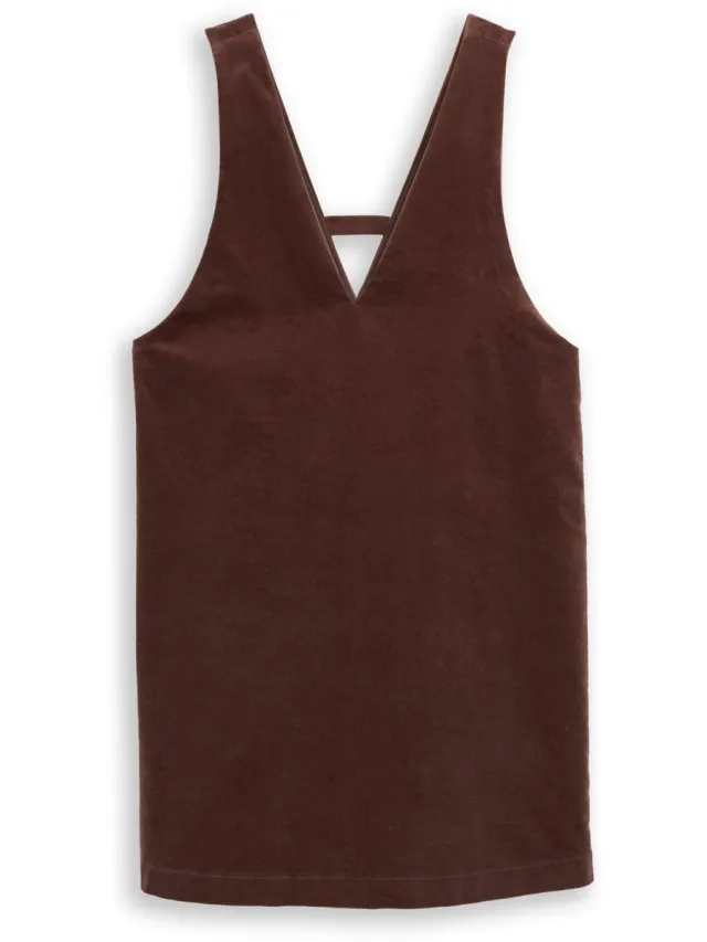Tom Tailor Denim - Mini-jurk van fluweel - soft chocolate brown
