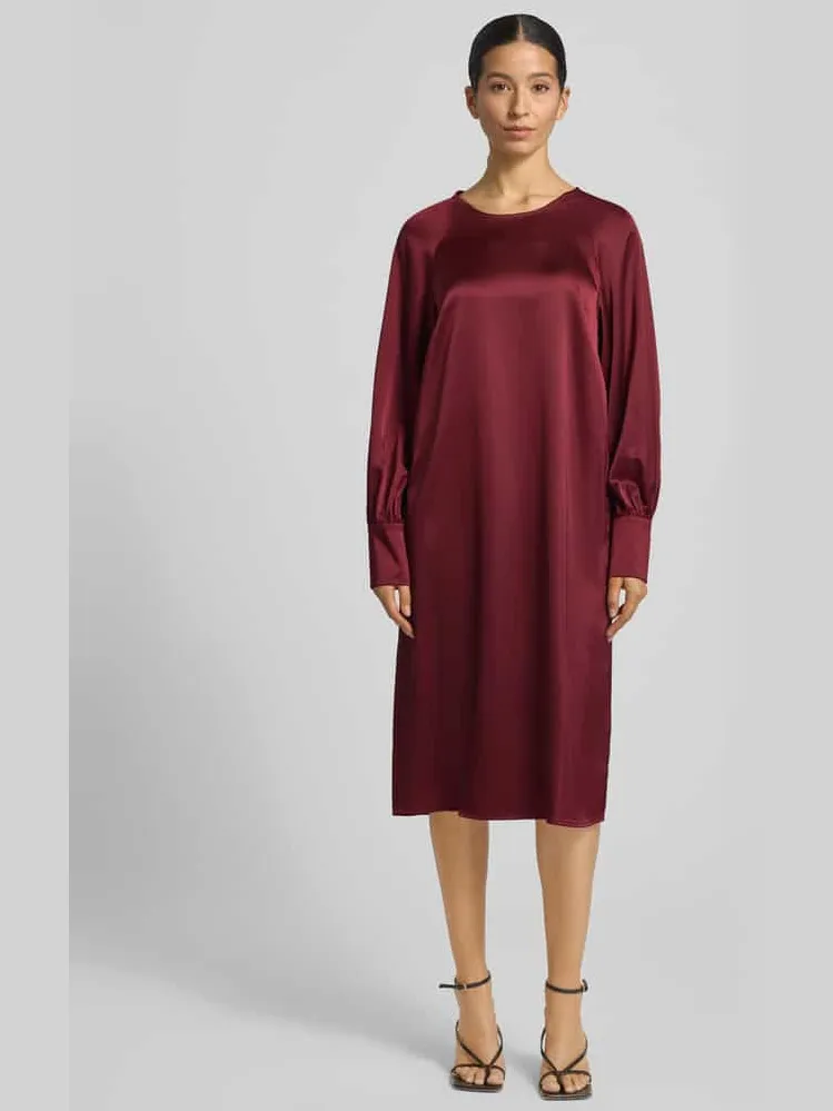 GUIDO MARIA KRETSCHMER WOMAN Knielange cocktailjurk met ronde hals, model 'Aurea' Bordeaux