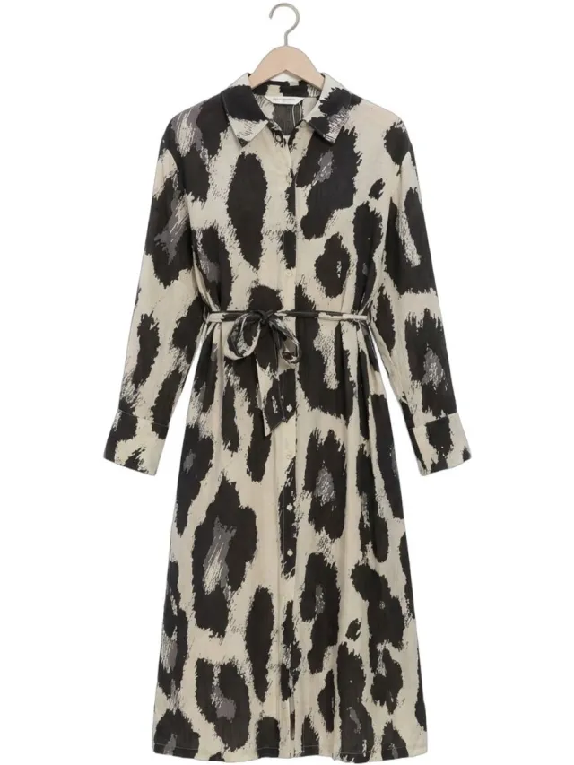 MSCH Copenhagen Mschkaralie Jusia Shirt Dress Aop Dames - Jurk - Beige