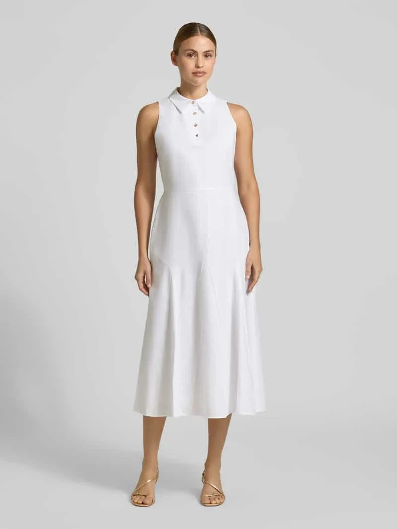 Ted Baker midi-jurk met platte kraag model 'Meeha' Zand