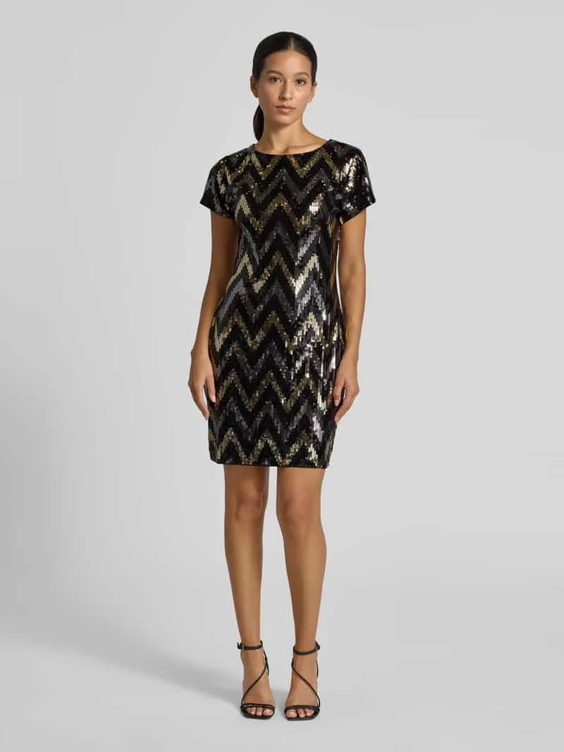 Apricot Slim Fit mini-jurk met all-over pailletten zwart, foto 3
