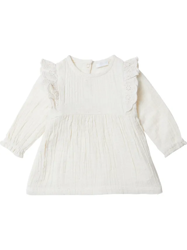 Noppies Girls Dress Cologne long sleeve Meisjes Jurk - Whitecap Gray