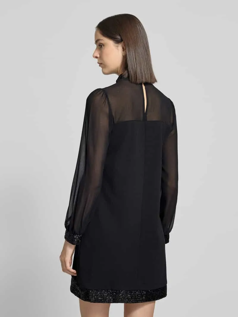 Apricot Mini-jurk met druppelvormige hals aan de achterkant zwart, foto 4