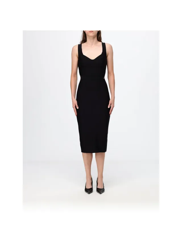 Elisabetta Franchi Midi-jurken Elisabetta Franchi AB98566E2 110 Zwart