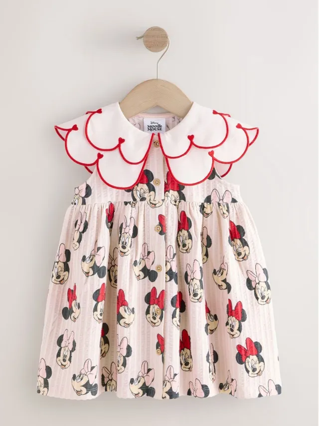 Next Meisjes - Disney jurk met kraag - Crème Red Minnie