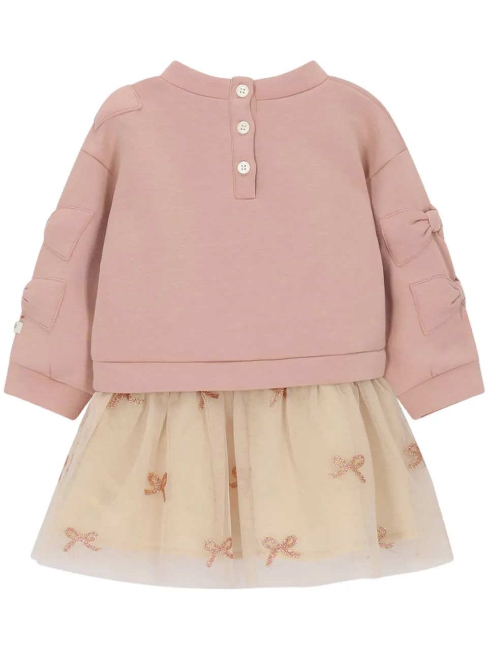 Le Chic korte sweatjurk met tule roze, foto 2