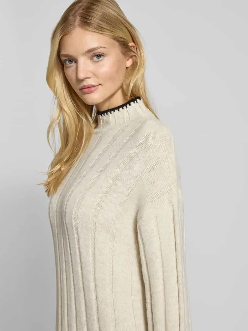 Only Comfort fit gebreide jurk met contrastdetails, model 'CHICK' offwhite, foto 5