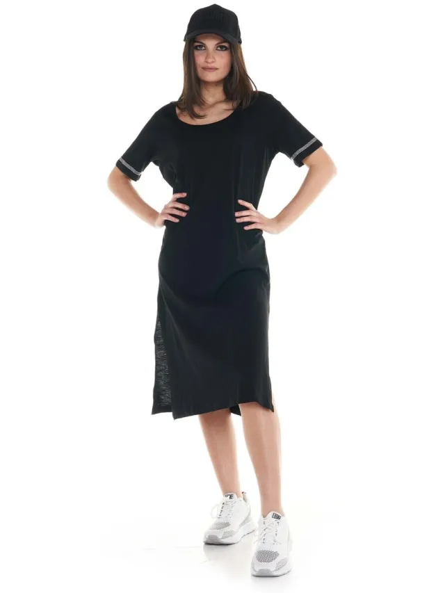 Leone 1947 Midi-jurken Leone 1947 Woman Long Dress Crystal Zwart