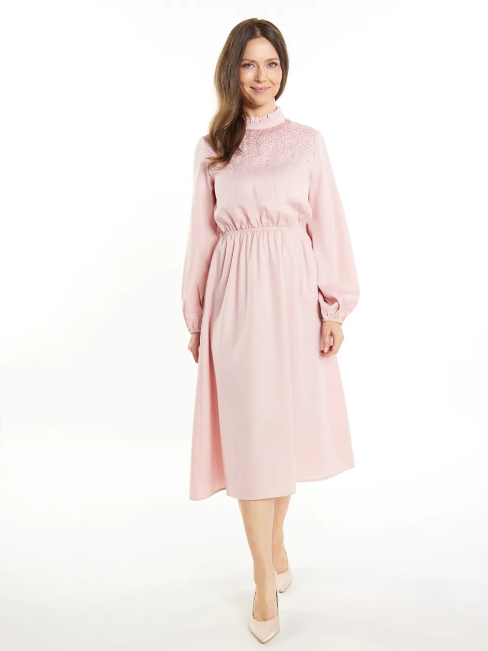 Usha midi-jurk Dames roze champagne Rosé