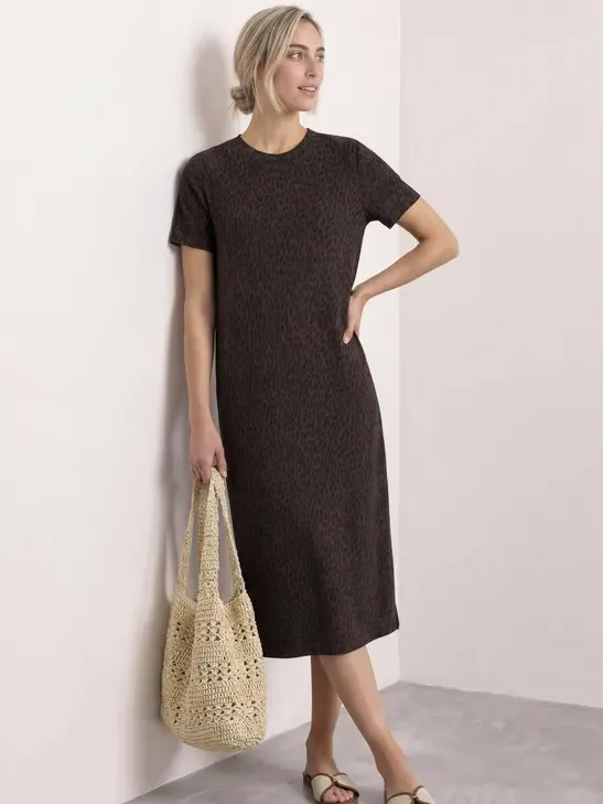Street One Midi-jurk met grafisch patroon Bruin