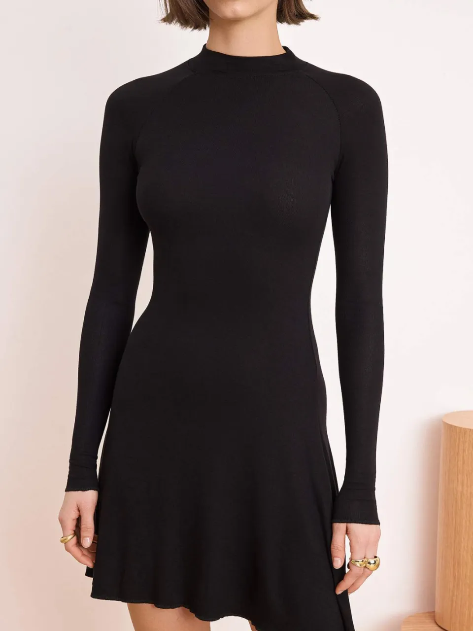 Trendyol TRENDYOLMİLLA Dames Zwart Effen Midi Lang Skater Jurken, foto 2