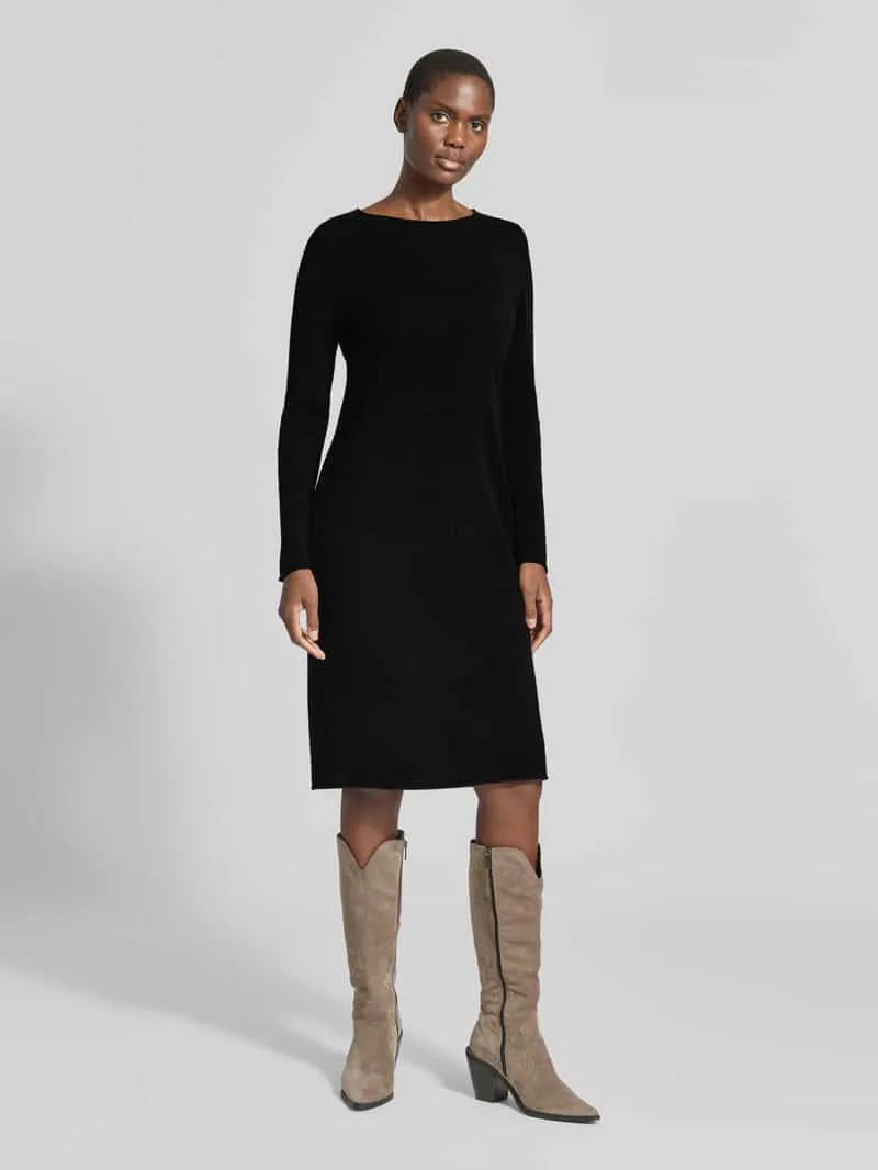 Christian Berg Woman Slim fit jurk van puur kasjmier in tricotlook Zwart