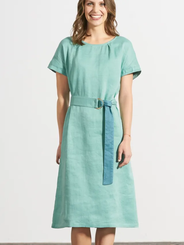 HempAge dames vegan Midi Jurk Timeless Saliegroen