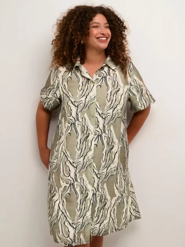 Kaffe Curve jurk Melino 105751 Vetiver Marble Pri