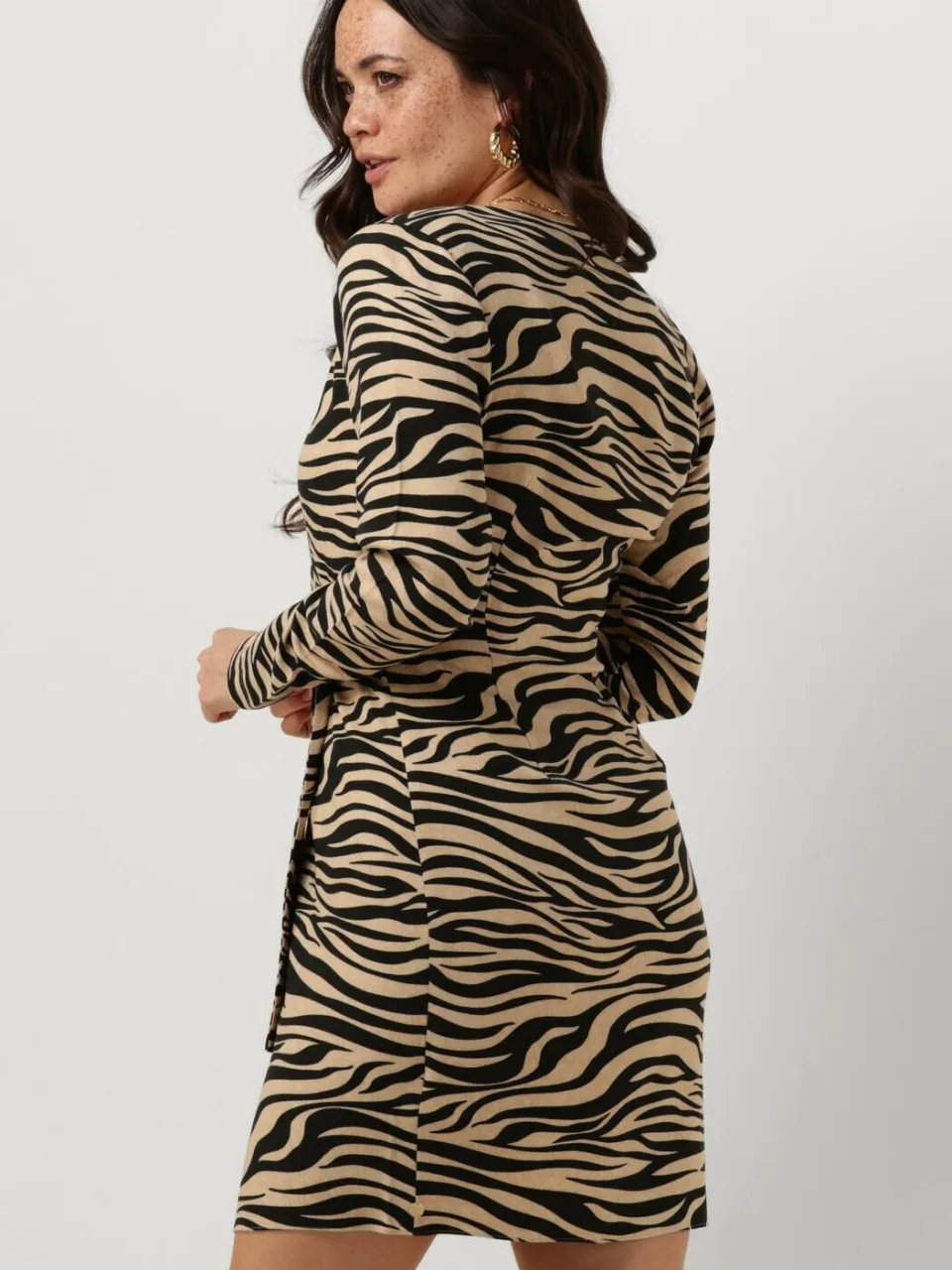 Scotch & Soda Dames Jurken Mini Dress With Drape Detail - Beige, foto 3