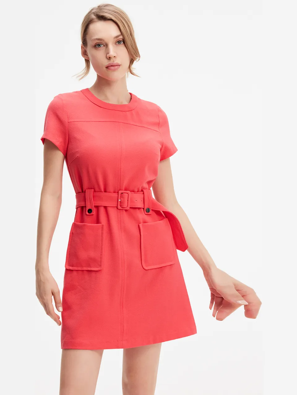 Smart & Joy Patch -zakken korte jurk rood, foto 2