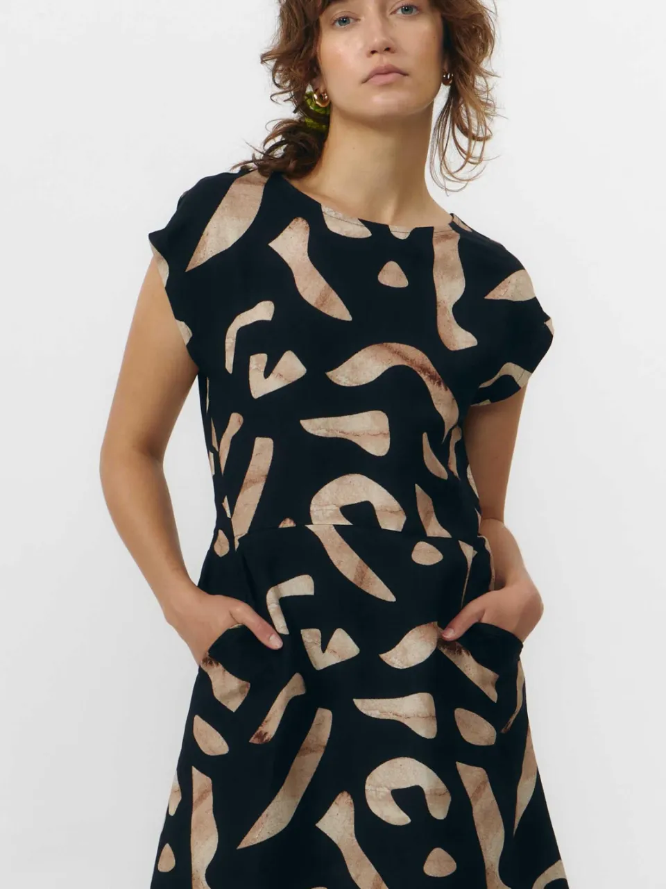 SUITE13LAB dames vegan Jurk Tinto Print Stones Zwart, foto 2