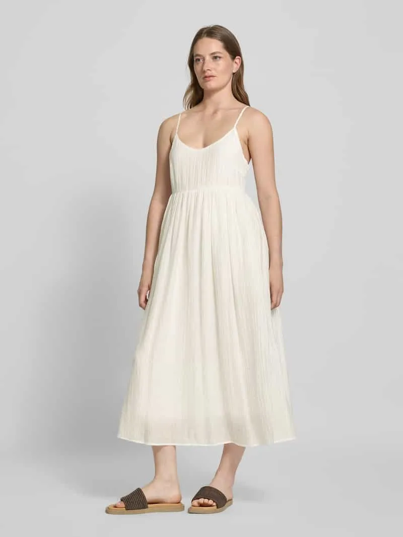 MSCH Copenhagen Midi-jurk met structuurmotief, model 'Amabel' Offwhite