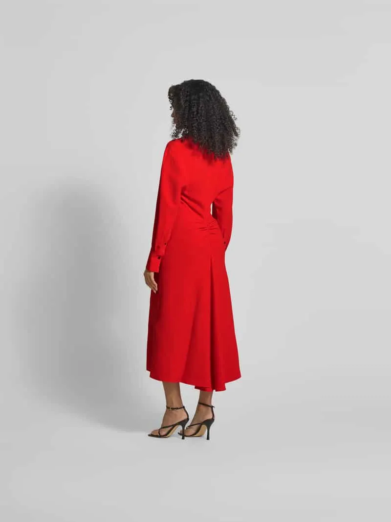 Victoria Beckham Midi-jurk met resortkraag rood, foto 3