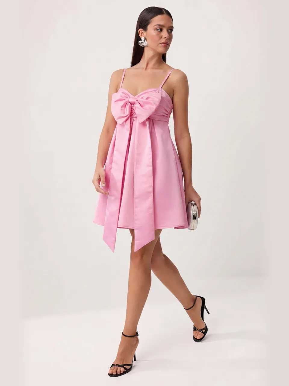 Trendyol TRENDYOLMİLLA Dames Roze Effen Kort / Mini Mouwloos A-lijn Jurken, foto 2