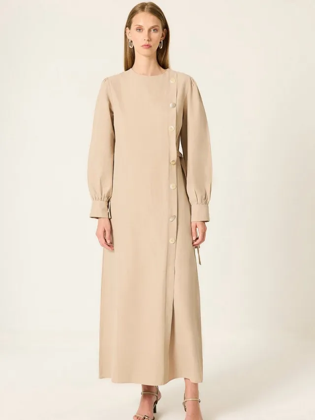 TOUCHÉ PRIVÉ Jurk met accessoire-details - Beige - Dames