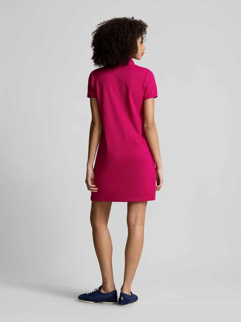 Polo Ralph Lauren mini-jurk met logostitching model 'Polo' felroze, foto 3