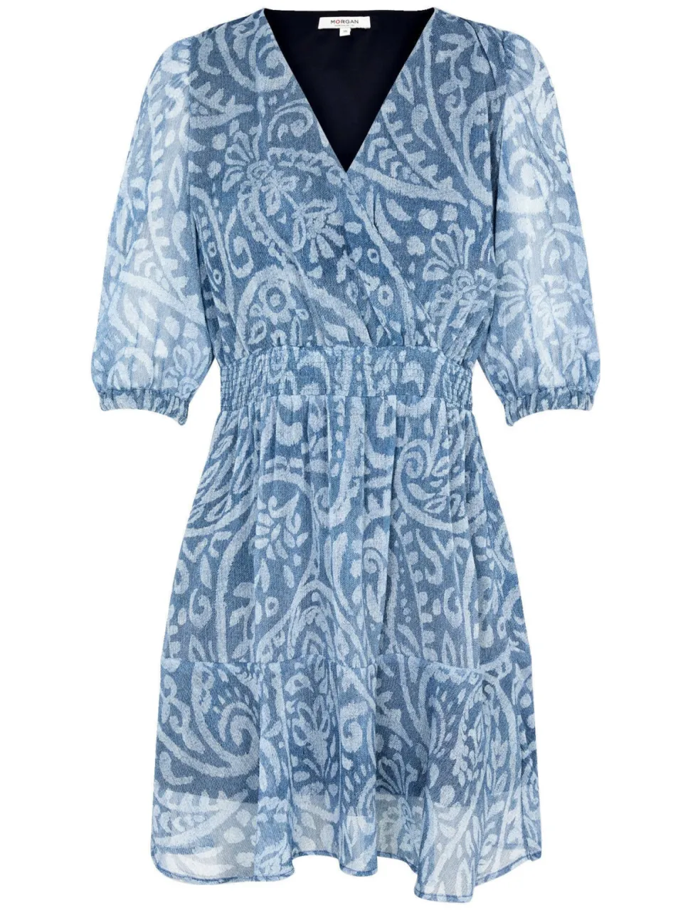Morgan bohemian jurk met paisley print blauw, foto 2