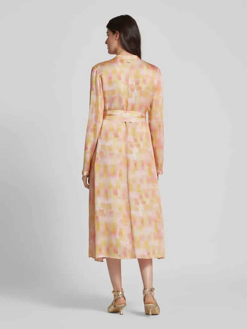 Armani Exchange Midi-jurk met strikceintuur roze, foto 4