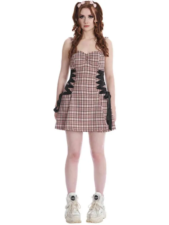 Banned Klondike Lace Up Korte jurk - XL - Roze