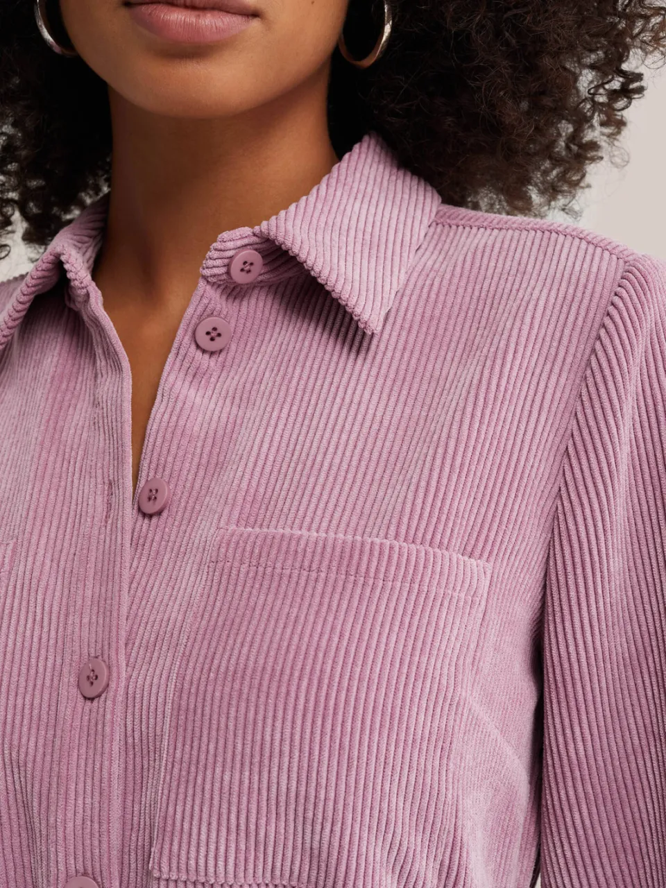 WE Fashion corduroy blousejurk met ceintuur - lichtroze, foto 3