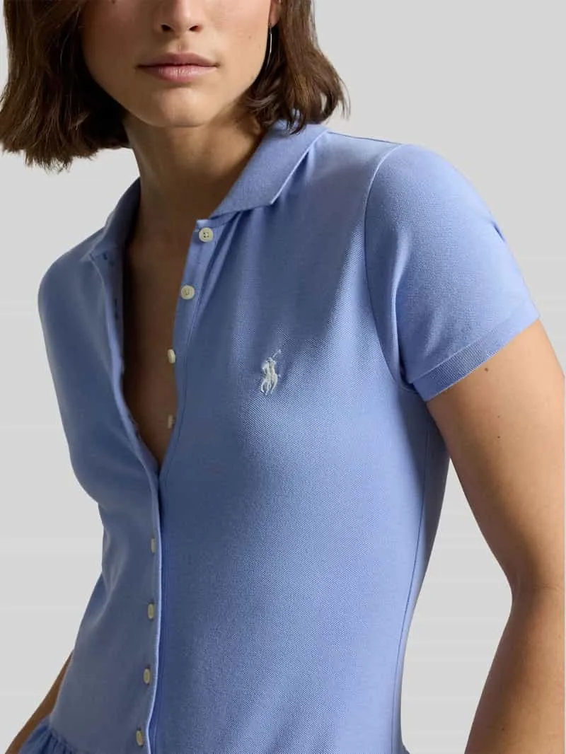Polo Ralph Lauren Vrijetijdsjurk van katoenmix met polokraag lichtblauw, foto 5