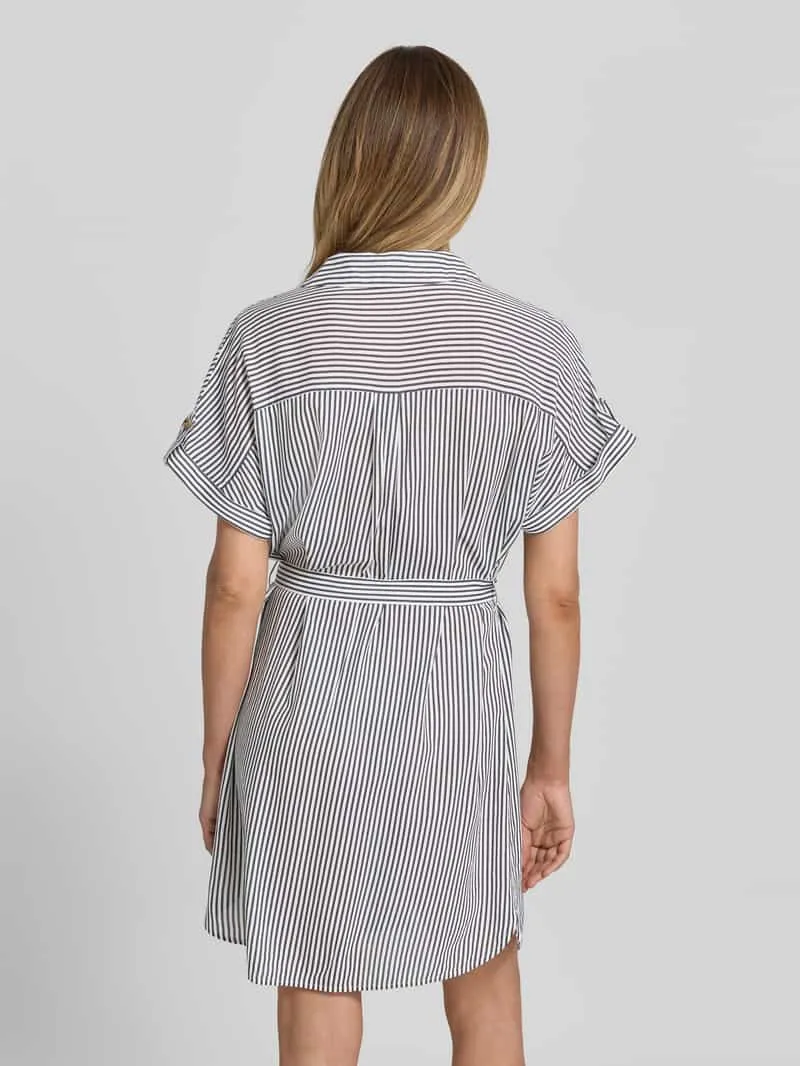 Vero Moda Vloeiende vrijetijdsjurk van pure viscose model 'BUMPY' donkerblauw, foto 3