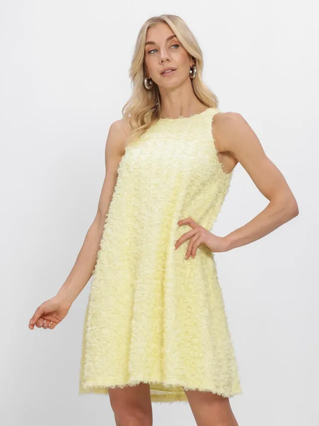 Y.A.S. YAS Dames Jurken Yascrimo Sl Short Dress - Geel