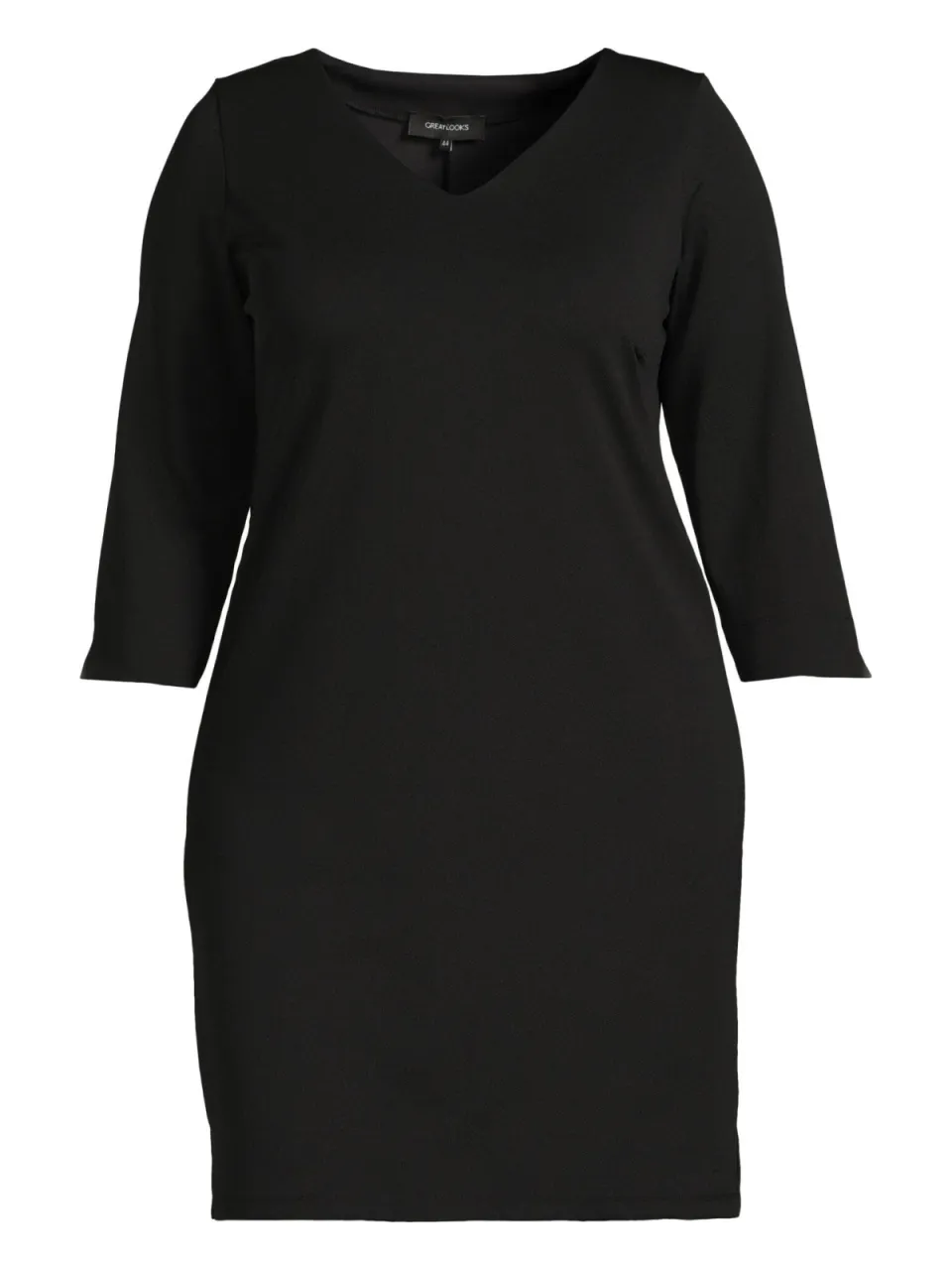 GREAT LOOKS korte jurk met V-hals zwart, foto 2