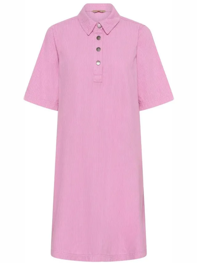 Culture Jurk met korte mouwen voor dames CULTURE roze streep