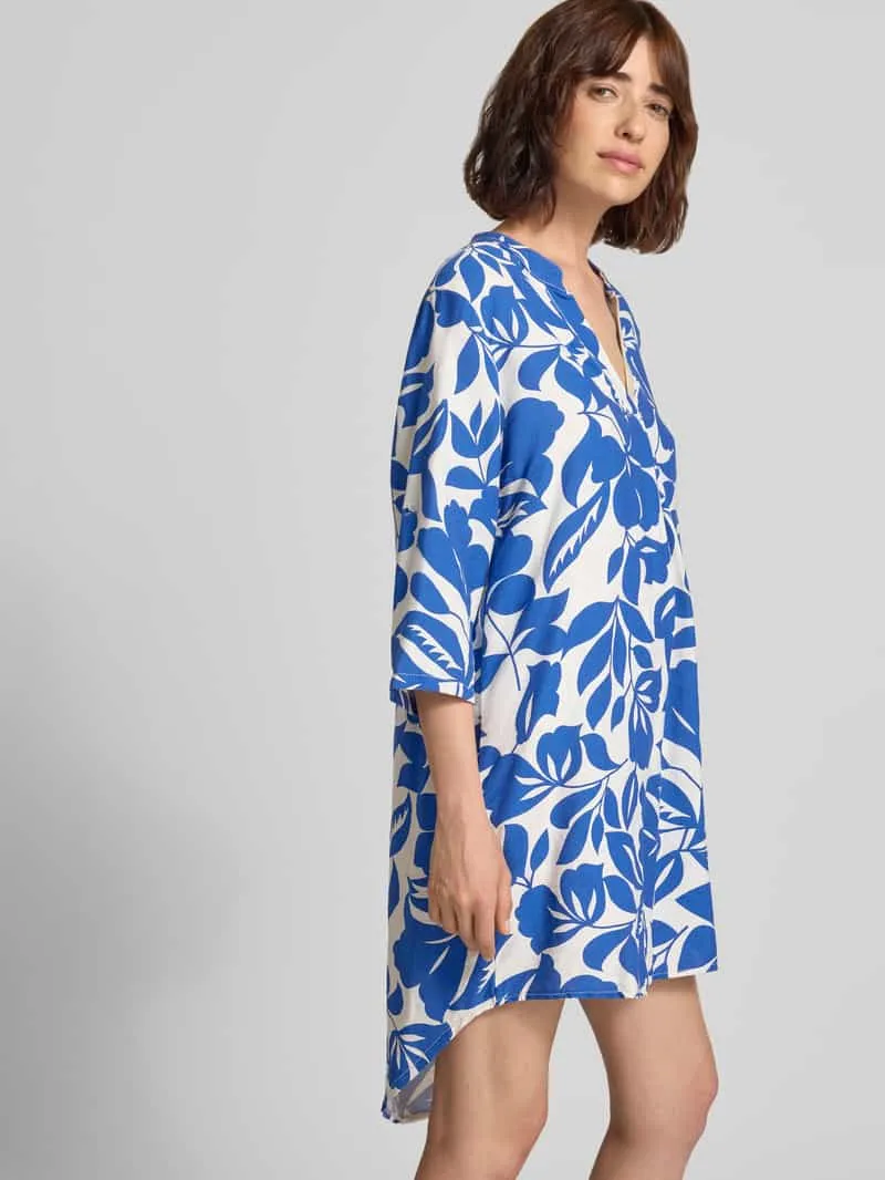 ZABAIONE Mini-jurk van viscosemix met verlengde rug blauw, foto 4