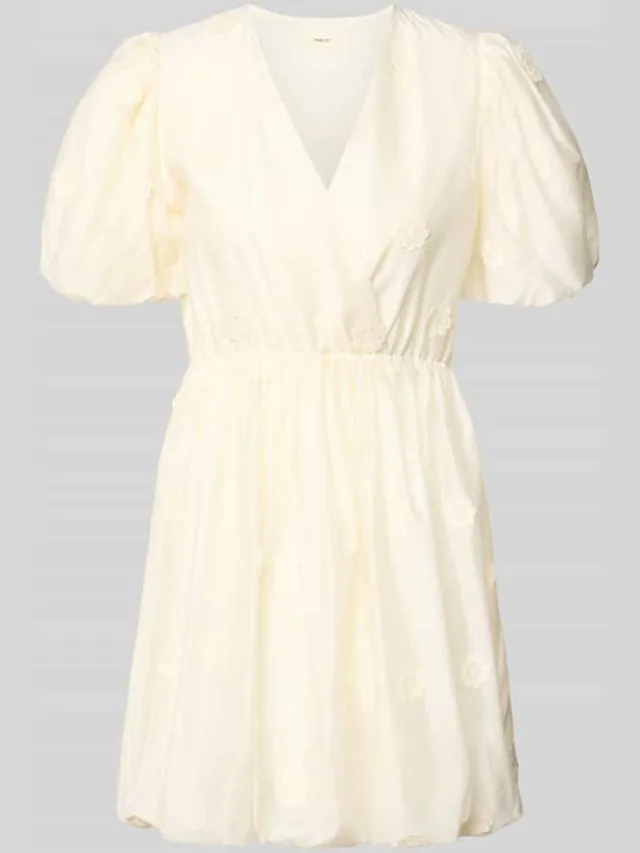 SUNCOO PARIS Minijurk met V-hals model 'CHAYA' offwhite, foto 2