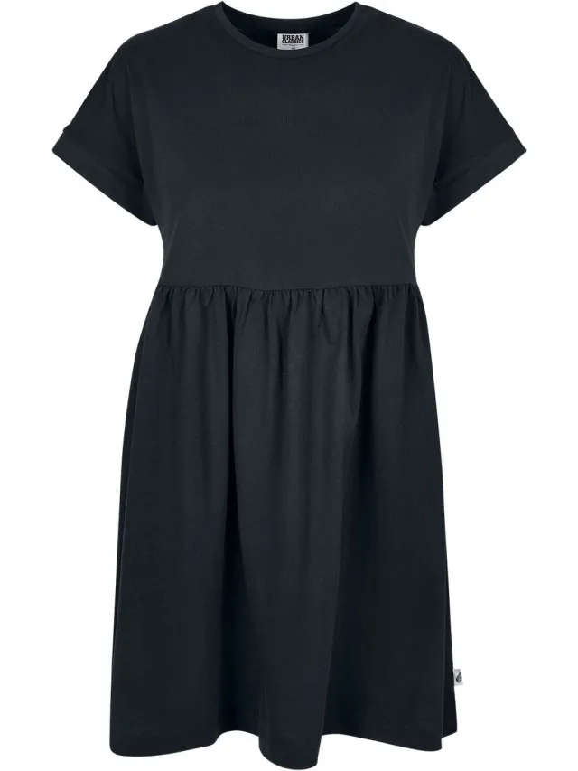 Urban Classics Ladies’ Organic Empire Valance Tee Dress Korte jurk zwart 4XL Dames