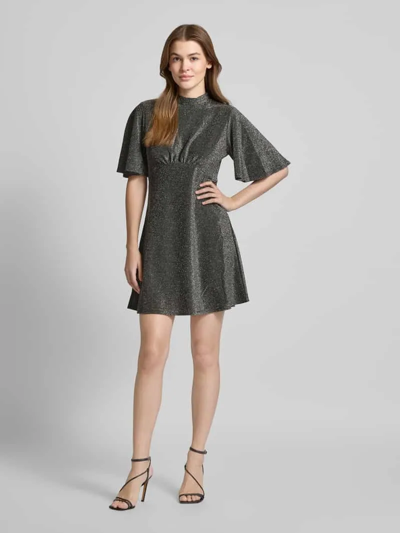Apricot Mini-jurk met effectgaren zilver, foto 4