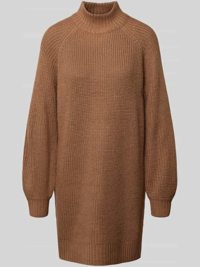 Noisy May Tricotjurk met opstaande kraag model 'TIMMY' cognac, foto 2