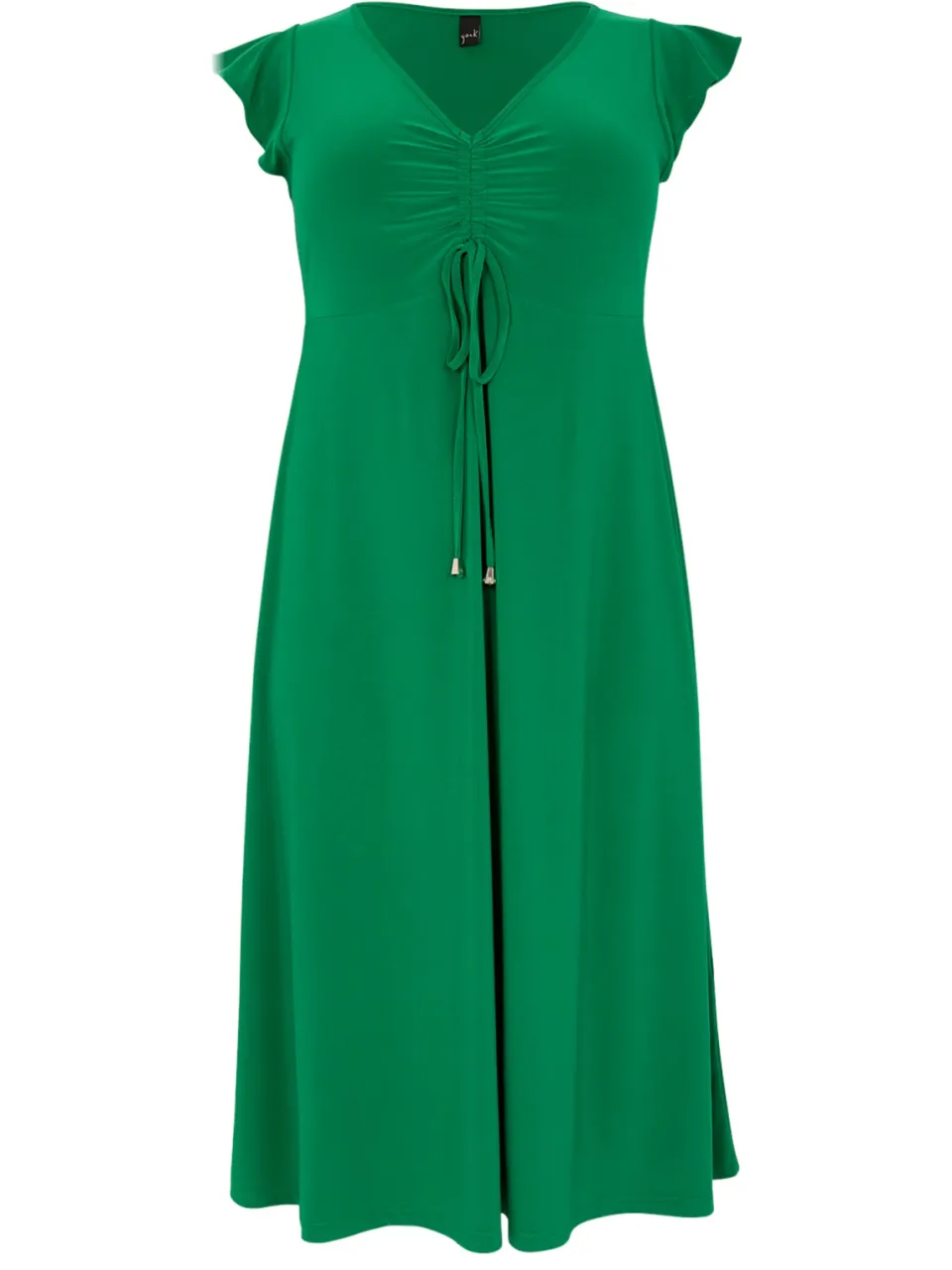 Yoek Jurk met kapmouw | Groen, foto 3