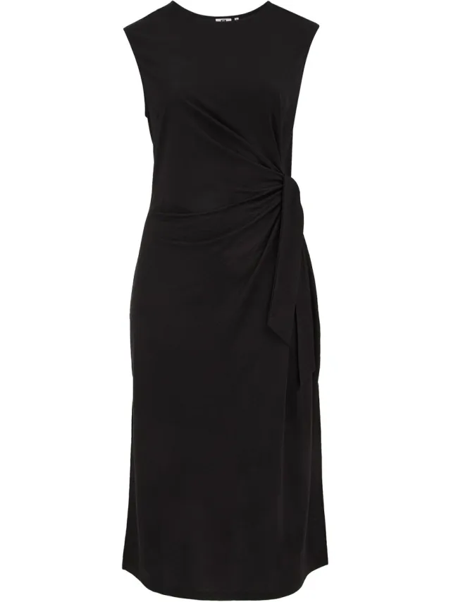 WE Fashion Dames midi jersey jurk - Curve Black