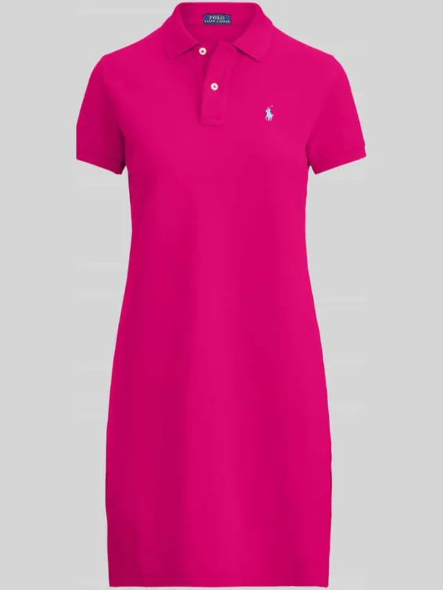 Polo Ralph Lauren mini-jurk met logostitching model 'Polo' felroze, foto 2