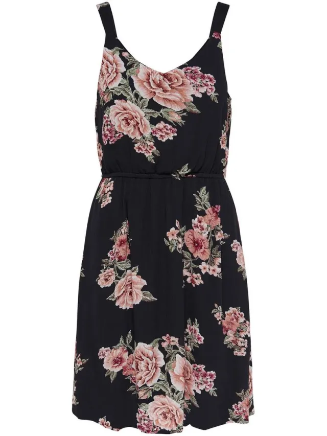 Only ONLKARMEN S L SHORT Jurk AOP WVN NOOS Zwart